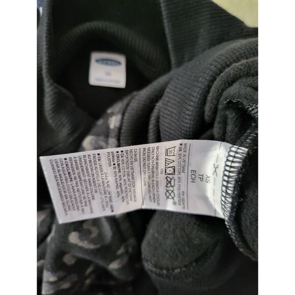 Old Navy Mock Neck Long Sleeve Top XS Womens Black Grey Pullover Bottom Zip - Picture 5 of 5